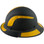 Actual Carbon Fiber Hard Hat - Full Brim Matte Black with Reflective Yellow Decal Kit Applied
