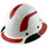 DAX Fiberglass Composite Hard Hat - Full Brim White with Reflective Red Decal Kit Applied