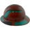 DAX Fiberglass Composite Hard Hat - Full Brim Natural Tan with Reflective Green Decal Kit Applied