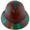 DAX Fiberglass Composite Hard Hat - Full Brim Natural Tan with Reflective Green Decal Kit Applied