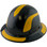 DAX Fiberglass Composite Hard Hat - Full Brim Black with Reflective Yellow Decal Kit Applied