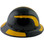DAX Fiberglass Composite Hard Hat - Full Brim Black with Reflective Yellow Decal Kit Applied