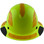 DAX Fiberglass Composite Hard Hat - Full Brim High-Viz Lime with Reflective Yellow Decal Kit Applied
