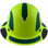 DAX Fiberglass Composite Hard Hat - Full Brim High-Viz Lime with Reflective Green Decal Kit Applied