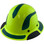 DAX Fiberglass Composite Hard Hat - Full Brim High-Viz Lime with Reflective Green Decal Kit Applied