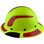 DAX Fiberglass Composite Hard Hat - Full Brim High-Viz Lime with Reflective Red Decal Kit Applied