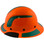 DAX Fiberglass Composite Hard Hat - Full Brim High-Viz Orange with Reflective Green Decal Kit Applied