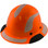 DAX Fiberglass Composite Hard Hat - Full Brim High-Viz Orange with Reflective White Decal Kit Applied