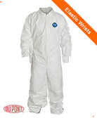 DuPont TYVEK Nonwoven Fiber Coverall with Elastic Wrists and Ankles  SINGLE SUIT - Size Large ~  Front View