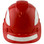 Pyramex Ridgeline Cap Style Hard Hats Red with White Reflective Decals Applied