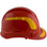 Pyramex Ridgeline Cap Style Hard Hats Red with Yellow Reflective Decals Applied