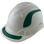 Pyramex Ridgeline Cap Style Hard Hats White with Green Reflective Decals Applied