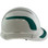 Pyramex Ridgeline Cap Style Hard Hats White with Green Reflective Decals Applied