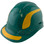 Pyramex Ridgeline Cap Style Hard Hats Green with Yellow Reflective Decals Applied