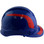 Pyramex Ridgeline Cap Style Hard Hats Blue with Red Reflective Decals Applied