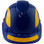 Pyramex Ridgeline Cap Style Hard Hats Blue with Yellow Reflective Decals Applied