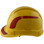 Pyramex Ridgeline Cap Style Hard Hats Yellow with Red Reflective Decals Applied