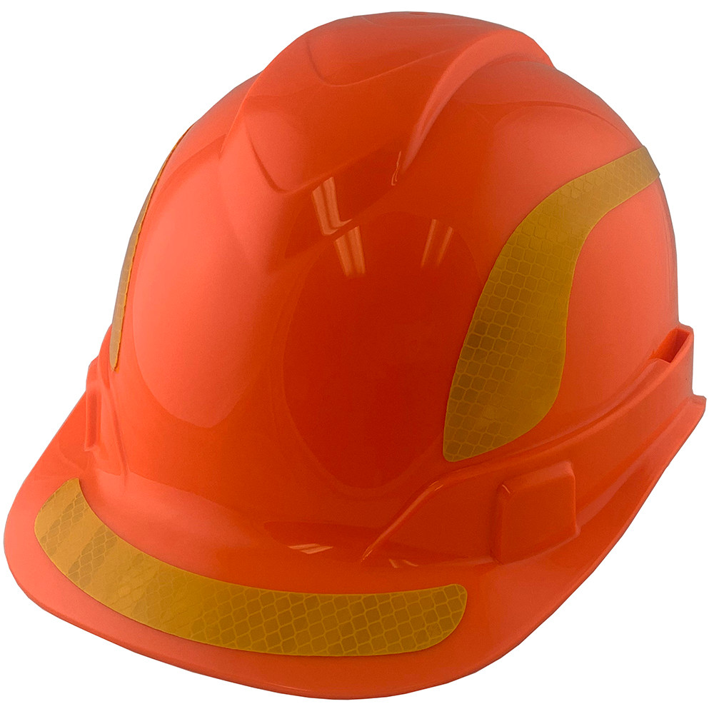 HP44141 High Viz Orange Pyramex Ridgeline Cap Style Hard Hat Ratchet Suspension 