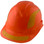Pyramex Ridgeline Cap Style Hard Hats Orange with Yellow Reflective Decals Applied