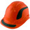 Pyramex Ridgeline Cap Style Hard Hats Orange with Green Reflective Decals Applied