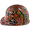 Orange Graffiti Design Cap Style Hydro Dipped Hard Hats ~  Left Side View