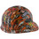 Orange Graffiti Design Cap Style Hydro Dipped Hard Hats ~ Right Side View
