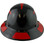 Actual Carbon Fiber Hard Hat - Full Brim Glossy Black with Reflective Red Decal Kit Applied