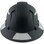 Pyramex Ridgeline Full Brim Style Hard Hat with Vented Matte Black Graphite Pattern with White Decals - Back View