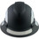 Pyramex Ridgeline Full Brim Style Hard Hat with Vented Matte Black Graphite Pattern with White Decals - Front View
