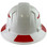 Pyramex Ridgeline Full Brim Style Hard Hat with Shiny White Graphite Pattern with Red Decals - Back View
