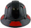 Pyramex Ridgeline Full Brim Style Hard Hat with Shiny Black Graphite Pattern with Red Decals - Back View