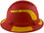 Pyramex Ridgeline Full Brim Style Hard Hat with Red Pattern with Yellow Decals - Right View