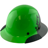 Actual Carbon Fiber Hard Hat - Full Brim Glossy Black and Green - Oblique View