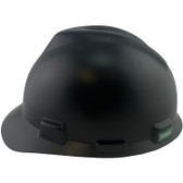 MSA V-Gard Cap Style Hard Hats with Staz-On Suspensions Matte Black - Left View