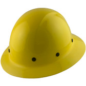 Yellow Vented CJ Safety Full Brim Hard Hat with Fas-Trac Suspension 