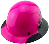 DAX Fiberglass Composite Hard Hat - Full Brim Glossy Black and High Vision Pink - Oblique View