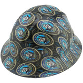 US Navy Hat Design Full Brim Hydro Dipped Hard Hats ~ Oblique View