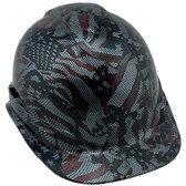 Carbon Fiber and American Flag Design Hydro Dipped Hard Hats Oblique