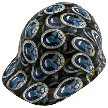US Air Force Design Cap Style Hydro Dipped Hard Hats
Left Side Oblique View