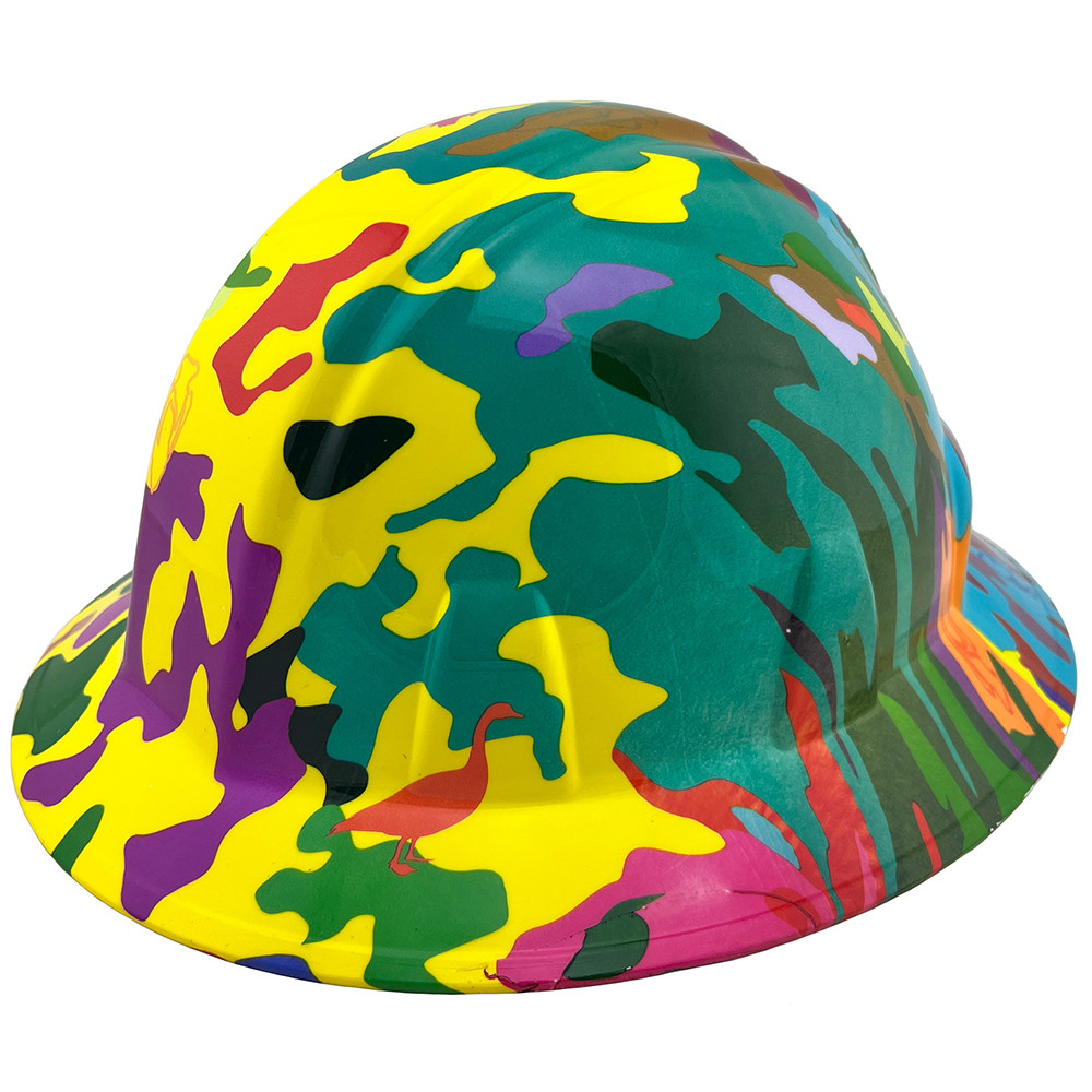 Neon Camo Full Brim Hydro Dipped Hard Hats | Buy Online at T.A.S.C.O.