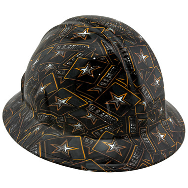 US Army Design Full Brim Hydro Dipped Hard Hats
Left Side Oblique View
