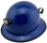 MSA Skullgard Full Brim Hard Hat with FasTrac III Ratchet Suspension - Royal Blue and Light Clip
with Edge Oblique View