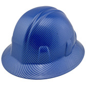 Blue Carbon Fiber Design Full Brim Hydro Dipped Hard Hats
Left Side Oblique View