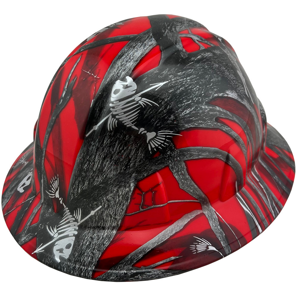 Red Skelly Fish Design Full Brim Hydro Dipped Hard Hats Buy Online at