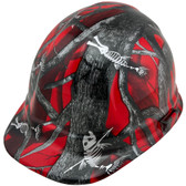 Red Skelly Fish Design Cap Style Hydro Dipped Hard Hats
Left Side Oblique View