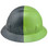 50-50 Lime and Black Carbon Fiber Design Full Brim Hydro Dipped Hard Hats
Left Side View