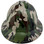 Woodland Camo Full Brim Hydro Dipped Hard Hats
Front View