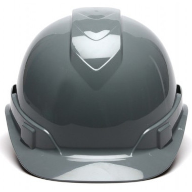 Pyramex Ridgeline Cap Style Hard Hats Gray - 6 Point Suspensions Front Oblique View
