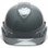 Pyramex Ridgeline Cap Style Hard Hats Gray - 6 Point Suspensions Front Oblique View
