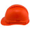 Pyramex Ridgeline Vented Hi-Viz Orange Cap Style Hard Hat
 Left Side View